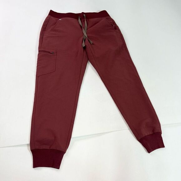 FIGS Pants Womens Small Burgundy Technical Collection Scrub Nurse Jogger - Picture 1 of 11